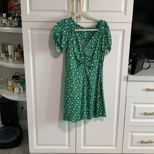 Free People green ruched dress. L used two times.